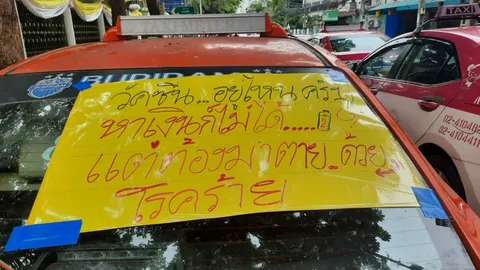 จอดแท็กซี่ 300 คัน หน้า ก.คลัง ประท้วงลุงตู่ ครวญเจอทั้งโควิด เศรษฐกิจทรุด