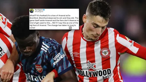 "รวันดา" ต่อสัญญาหนุน "อาร์เซนอล" อีก 4 ปี แม้ผู้นำจวกยับเกมแพ้ เบรนท์ฟอร์ด