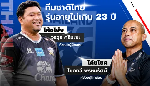 ทีมชาติไทย ยู-23 ตั้ง "โค้ชโย่ง" นั่งกุนซือผนึก"โค้ชโชค" ลุยชิงแชมป์เอเชีย 