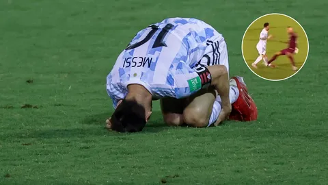 โชคดีขาไม่หัก แข้งเวเนฯ เสียบโหด "เมสซี" ล้มทั้งยืน ก่อนโดนตะเพิด (คลิป)