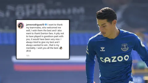 เสียดายไม่ได้เจอ "ฮาเมส" โพสต์สุดซึ้ง อำลาแฟนบอลเอฟเวอร์ตัน