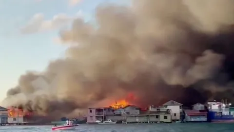 ไฟไหม้รุนแรง เผาทำลายเกาะท่องเที่ยวชื่อดังในฮอนดูรัส