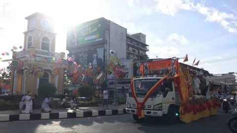 อิ้วเก้งภูเก็ตวันที่ 5 ของศาลเจ้าบางเหนียว ปชช.แห่รับพระมากกว่าทุกวัน 