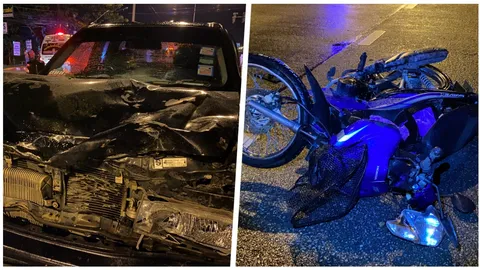 "กระบะ-จยย." ชนตู้ม-คาแยกไฟแดง กลางหาดใหญ่ สาวกระเด็น-เท้าขาดดับ 1 (คลิป)