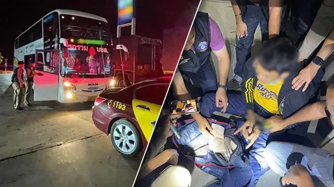 รวบทันควัน โจรชิงเงิน 6 แสน ธนาคารกรุงเทพ สาขาบ้านเก่า นั่งรถทัวร์หนี (คลิป)