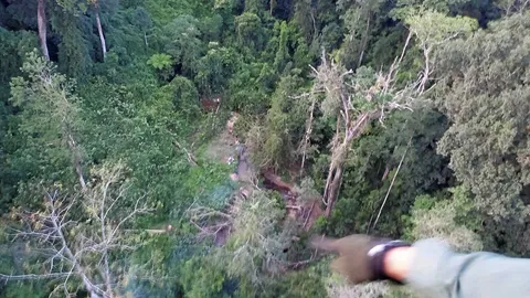 เฮลิคอปเตอร์ขนคนเจ็บออกจากป่าลึก เจ้าหน้าที่อุทยานฆ่ากันเอง มีดจ้วงเพื่อนแล้วยิงตัว