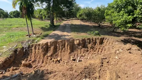 แจ้งจับ ส.อบจ.ขุดถนนปิดทางเข้าสวนทุเรียน ซวยอีกค้นรถเจอ M16