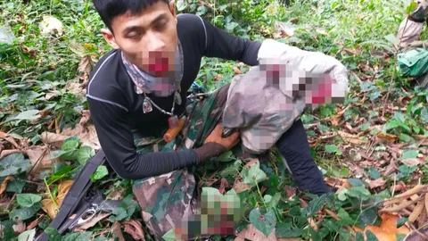 กระทิงหนุ่มซุ่มในพุ่มไม้ ขวิด จนท.พิทักษ์ป่าแม่วงก์ บาดเจ็บ 2 นาย