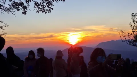 3 พันชีวิตปักหลักค้างแรมรอชมแสงสุดท้ายของปี 64 บนยอดภูเรือหนาว 5 องศาฯ (คลิป)