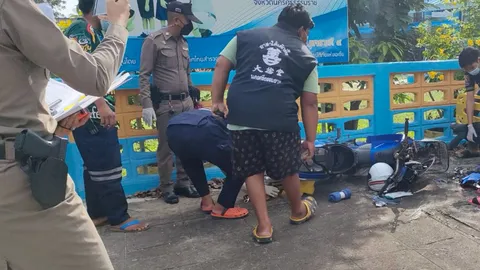 ปิกอัพเบียดจยย.ชนสะพานลอย นายช่างเทศบาลดับ ญาติเชื่อเจตนาพุ่งชน