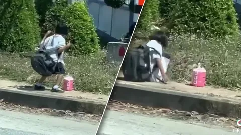 เฉลยแล้ว คลิปเด็กแบกกระเป๋าไม่ไหว ที่แท้ข้างใน "ไม่ใช่หนังสือเรียน" (คลิป)