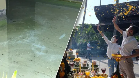 เชื่อเป็นรอยพญานาค ปรากฏให้เห็น หลังบวงสรวงใหญ่ ไม่พลาดตีเลขเด็ดเสี่ยงโชค (คลิป)