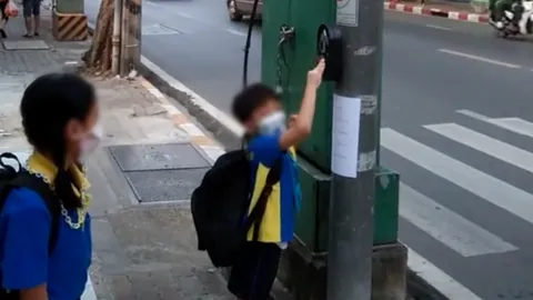 ซ่อมไฟข้ามทางม้าลายแล้ว หลังคนแชร์คลิปเด็กน้อยกดปุ่มหลายครั้งแต่ไฟไม่ติด