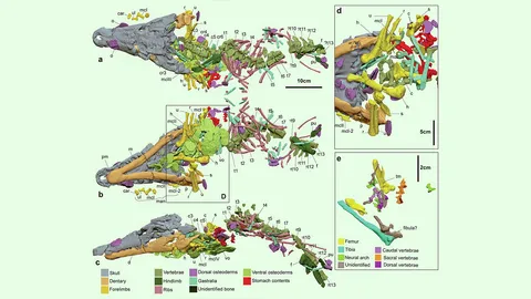 จระเข้ยุคครีเตเชียสกินไดโนเสาร์ออร์นิโธพอด