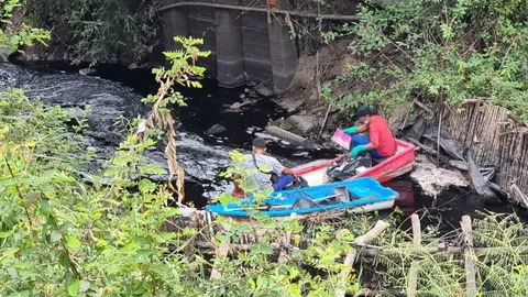 ชาวบ้านท่าตูมร้องเรียน ท่อน้ำเสียจากโรงงานแตกไหลลงคลอง ปลาน็อกน้ำตาย