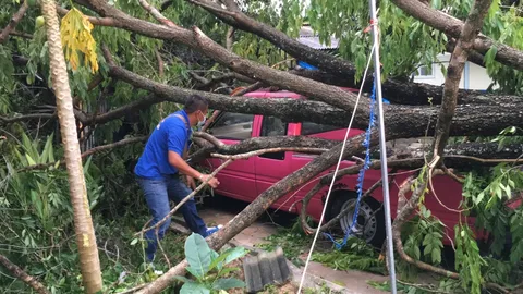 พายุฤดูร้อนซัดระยอง บ้านพัง 40 หลัง ชาวบ้านผวาหอบลูกหลานเปลี่ยนที่นอน (คลิป)