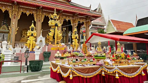 วัดนวลจันทร์ จัดพิธีบวงสรวงองค์ "ท้าวเวสสุวรรณโณ" ประชาชนแห่ร่วมแน่น