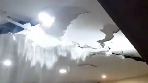 ตัวเงินตัวทองเป็นเหตุ มุดเข้าเพดานบ้าน ทำฝ้าถล่มทั้งแผง (คลิป)