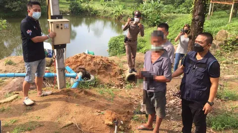 ตร.คุมลุงวัย 68 ทำแผนยิงน้องชายตาย ปมมรดกสวนทุเรียน จ่อเอาผิดลูกพาหนี