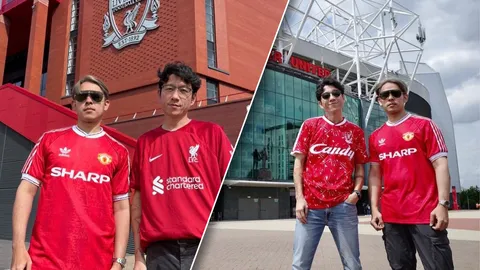 ผลัดกันเหย้า-เยือน "พล-แฮ็ค วงแคลช" สาวกหงส์-ผี เช็กอินที่ แอนฟิลด์-โอลด์ แทรฟเฟิร์ด