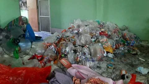 เจ้าของหอผงะ หนุ่มโรงงานค้างค่าเช่า 4 เดือน ตัวหาย เหลือแต่ขยะ (คลิป)