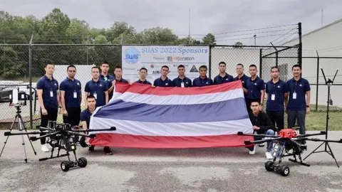 ทีม "พีกาซัส" นายเรืออากาศไทย รั้งอันดับ 1 แข่งโดรนนานาชาติ SUAS 2022