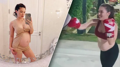ลีเดีย โชว์ฟิตต่อยมวยกับ แมทธิว ถึงจะท้องแต่แม่สตรองสุดๆ (คลิป)