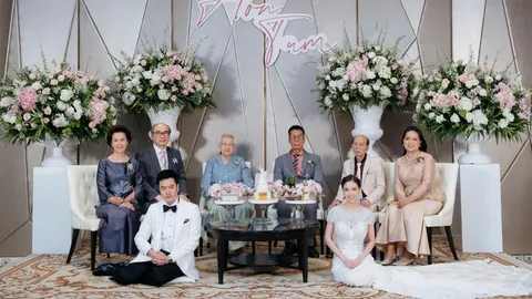 ชมภาพ ตั้ม วิชญะ วิวาห์หวาน ออน ดวงพร เพื่อนดาราร่วมยินดีแน่นงาน