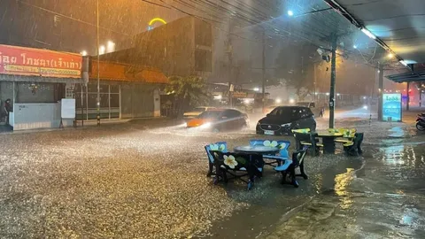 ฝนถล่ม "ชัยภูมิ" น้ำทะลักท่วมตัวเมือง ย่านการค้า-ถนนหลายสาย จมบาดาล (คลิป)