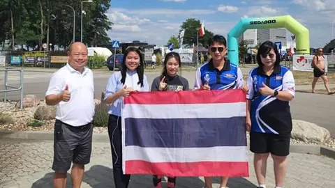 สถานเอกอัครราชทูต ณ กรุงวอร์ซอ ร่วมยินดี "น้องมีโอ ศศินา" คว้าแชมป์เจ็ตสกีโลกที่โปแลนด์