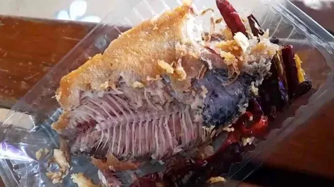 ปลาร้าอลเวง สาวแกะห่อ เหลือครึ่งตัว ด้านเจ้าของร้านชี้แจง ยันทอดเต็มตัว (คลิป)