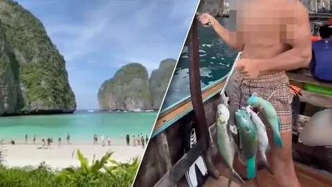 แจ้งจับหนุ่มต่างชาติ พร้อมคนเรือ ล่าปลานกแก้วใกล้เกาะพีพี