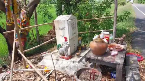 เผาได้ก็สร้างได้ หลักกิโลเฮี้ยนที่ศีขรภูมิ ชาวบ้านแวะเวียน ขอ "เลขเด็ด" ไม่ขาด