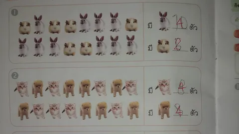 ถกกันสนั่น การบ้านเด็กอนุบาล 2 ให้นับรูปสัตว์มีกี่ตัว แต่ครูดันเฉลยว่าผิด