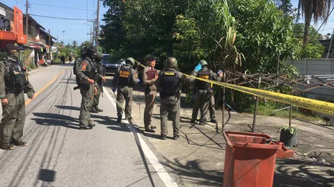 โจรใต้บุกโจมตีปาบึมฐาน นปพ.ชุดคุ้มครองสถานีรถไฟเจาะไอร้อง จนท.เจ็บ 1 