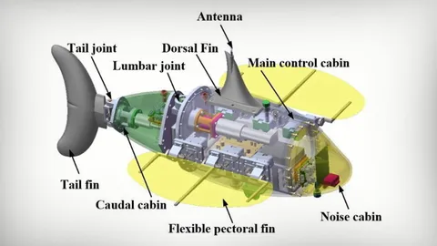 หุ่นยนต์ใต้น้ำคล้ายปลามีครีบอกขยายใหญ่ขึ้น