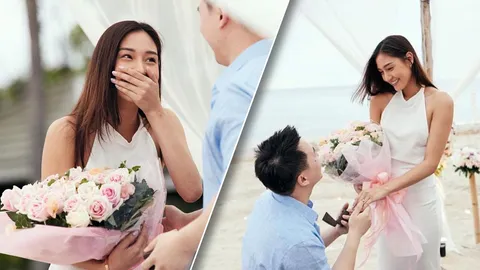 โปรไฟล์ไม่ธรรมดา นิโคลีน ถูกแฟนหนุ่มขอแต่งงานสุดโรแมนติกริมทะเล