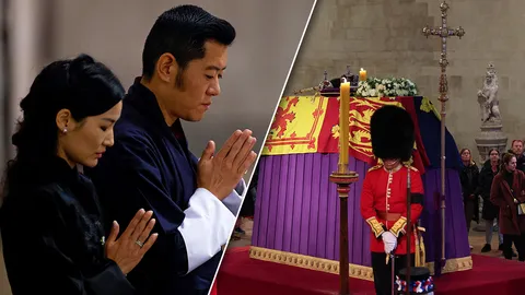 จักรพรรดิญี่ปุ่น กษัตริย์จิกมี น้อมอาลัย สักการะพระบรมศพควีนเอลิซาเบธ