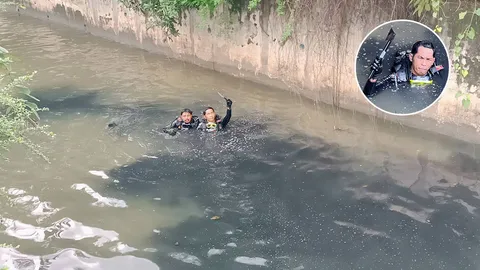 กู้ภัยงมเจอหลักฐานสำคัญ ขวาน-มีดของกลาง หนุ่มโหดใช้ฆ่าหั่นศพเซลส์สาว