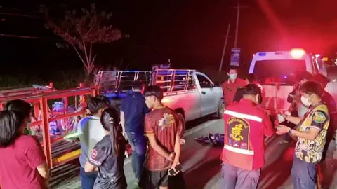 หนุ่มลพบุรี จยย.ชนยางอะไหล่ล้ม เจอกระบะทับลากร่างกว่า 300 เมตรดับสยอง