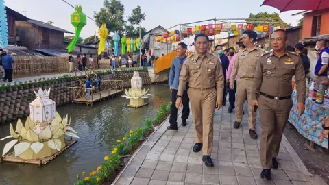 ผู้ว่าฯ-ผู้การเชียงใหม่ พบปะชุมชนริมคลองแม่ข่า ป้องกันยาเสพติด เตรียมรับยี่เป็ง