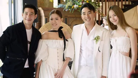 แม็กกี้ น้องใหม่ร้ายบริสุทธิ์ ควงแฟนแต่งงานเรียบง่าย โตโน่-ณิชา จูงมือร่วมพิธี