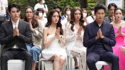 พุฒ-พิม-นิว-เบนซ์-มิว นำทีมนักแสดง บวงสรวงละครโรแมนติก ดราม่า "ดงดอกไม้"