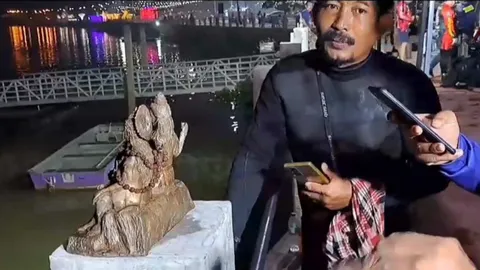 กู้ภัยราชบุรีงมร่างหนุ่มจมน้ำ แต่พบองค์หล่อพระศิวะ พระแม่อุมาและพระพิฆเนศ