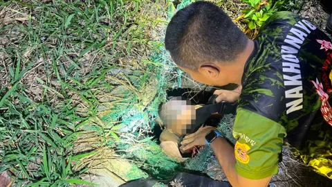 เด็ก 9 ขวบตกบ่อน้ำลึก 2 ม. โชคดีมีมือถือ โทรหายายเรียกกู้ภัยนครนายกช่วย