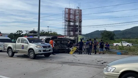 ตร.ระยองตามหา รถเทรลเลอร์ต้นเหตุชนซ้ำซ้อน 6 คัน หน้าตลาดมายองเจ็บหลายราย (คลิป)