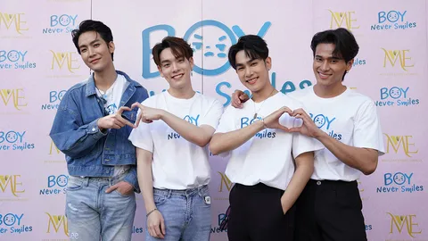 คิมม่อน-คอปเตอร์ นำทีมบวงสรวงซีรีส์ Boy Never Smiles รักสุดท้าย…นายไม่ยิ้ม