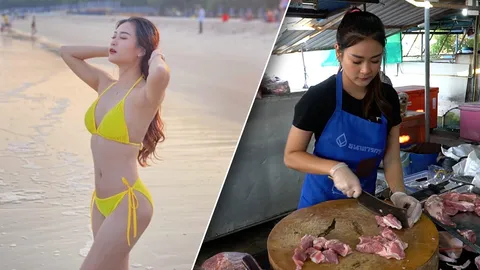 เจอตัวจริงน้องมิว นางฟ้าหน้าเขียง แม่ค้าสุดแซ่บ ไลฟ์สดขายหมู 