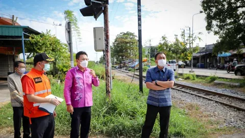 ผวจ.สมุทรสาคร ตรวจจุดลักผ่านหลังรถไฟมหาชัย-วงเวียนใหญ่ชน 2 แม่ลูกตาย (คลิป)