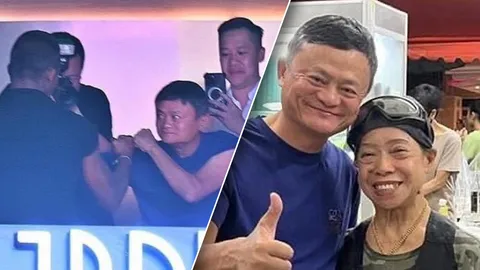 เอ็นจอยสุดๆ “แจ็ค หม่า” โผล่ชมไฟต์เดือดที่เวทีราชดำเนิน ก่อนไปเยือนร้าน “เจ๊ไฝ”